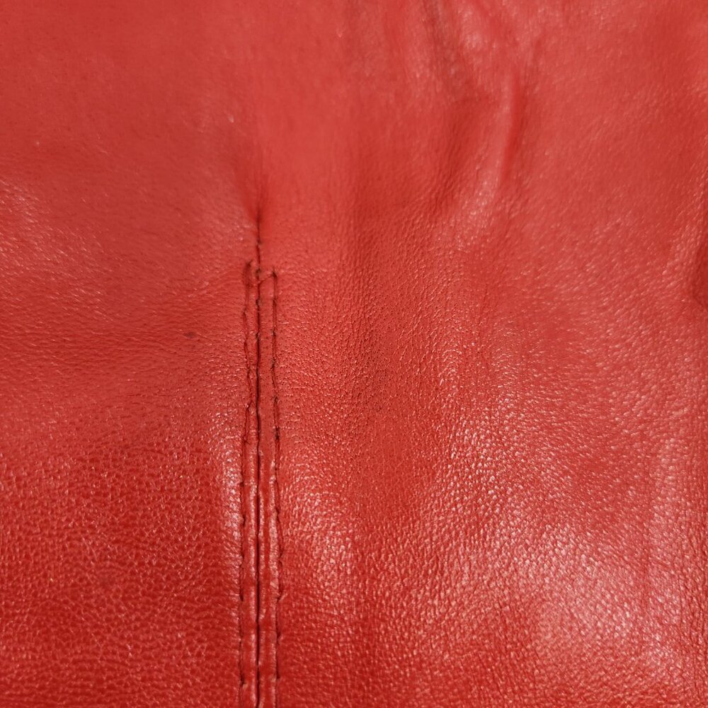 DC Collection Red Leather Jacket Size Small - Picture 11 of 12